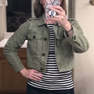 NWOT J. Crew Cropped Cotton Khaki Jacket